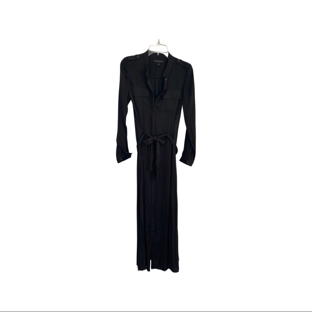 Banana Republic long Black button up dress